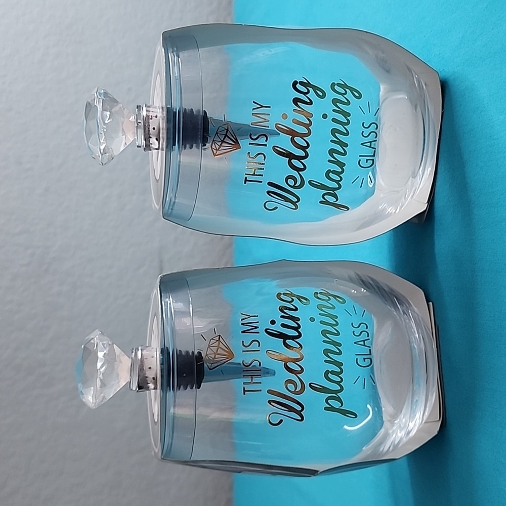 NWT Hooray This is my Wedding Planning Glass, Set of 2